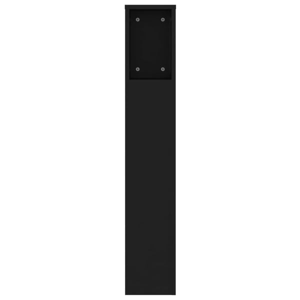 Schwarzes Kopfteil mit Ablagen 140 cm