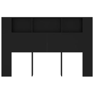 Schwarzes Kopfteil mit Ablagen 160 cm