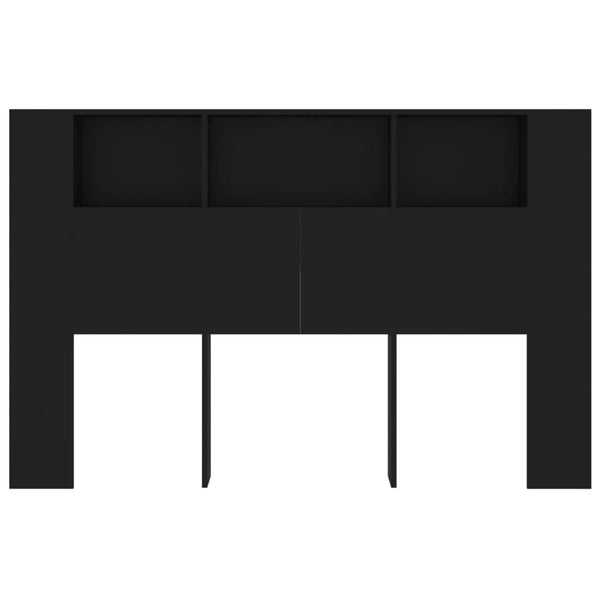 Schwarzes Kopfteil mit Ablagen 160 cm