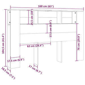 Schwarzes Kopfteil mit Ablagen 160 cm