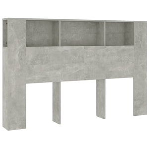 Betongraues Kopfteil mit Ablagen 160 cm