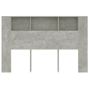 Betongraues Kopfteil mit Ablagen 160 cm