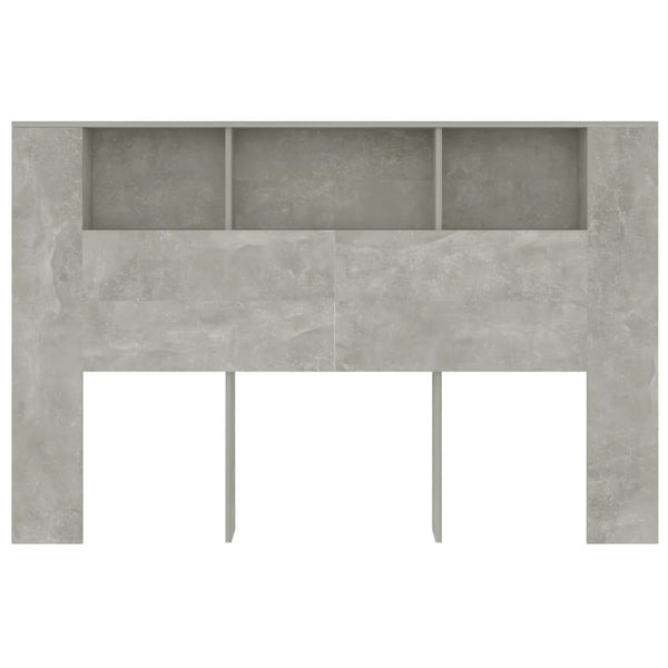 Betongraues Kopfteil mit Ablagen 160 cm