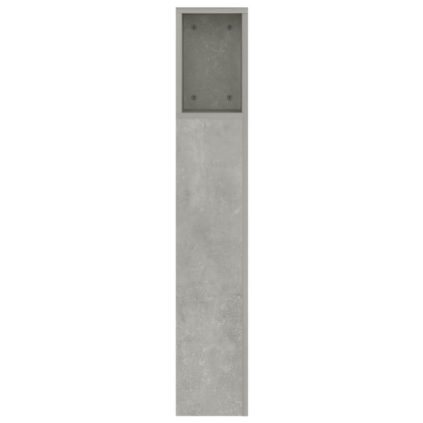 Betongraues Kopfteil mit Ablagen 160 cm