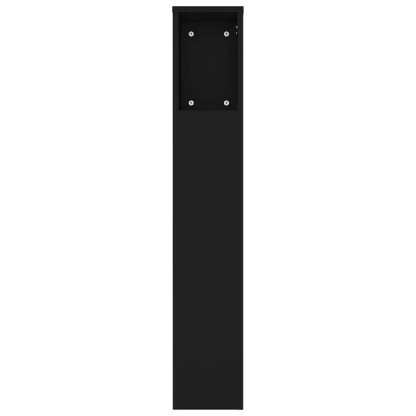 Schwarzes Kopfteil mit Ablagen 180 cm
