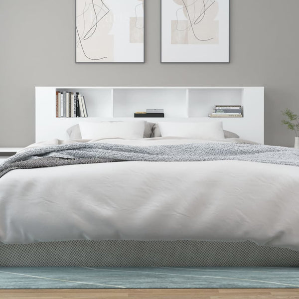 Weißes Kopfteil mit Ablagen 200 cm