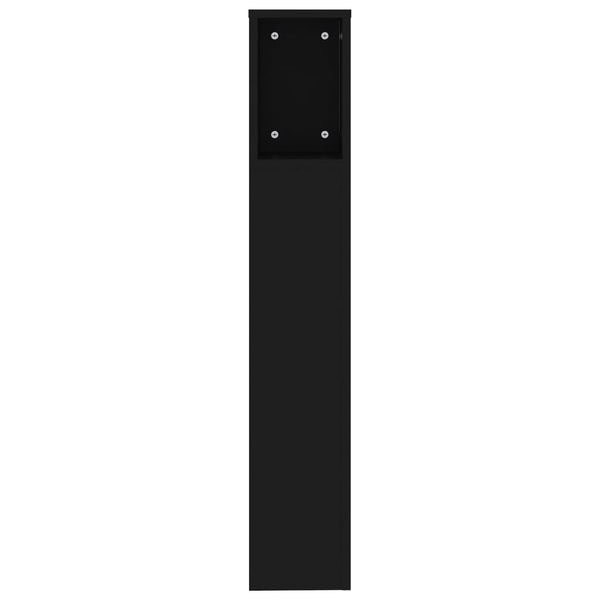 Schwarzes Kopfteil mit Ablagen 200 cm