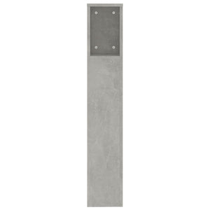 Betongraues Kopfteil mit Ablagen, 200 cm