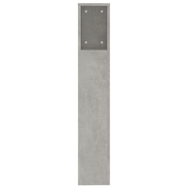Betongraues Kopfteil mit Ablagen, 200 cm