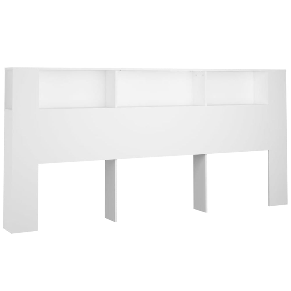 vidaXL Headboard with Storage White 220x18.5x104.5 cm
