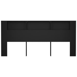Schwarzes Kopfteil mit Ablagen 220 cm