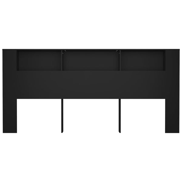 Schwarzes Kopfteil mit Ablagen 220 cm