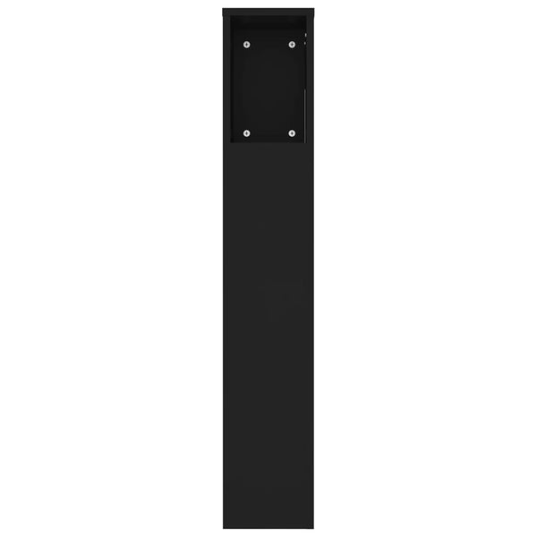 Schwarzes Kopfteil mit Ablagen 220 cm