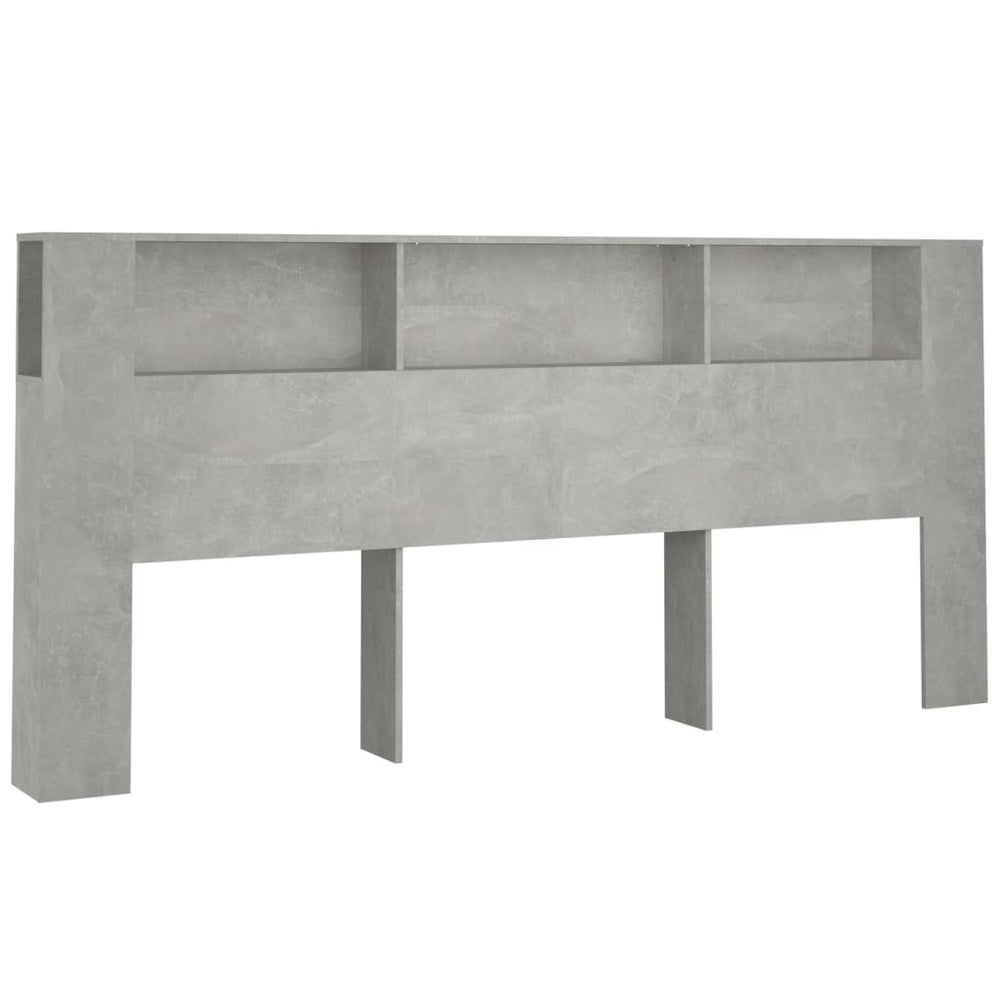 vidaXL Headboard with Storage Concrete Grey 220x18.5x104.5 cm