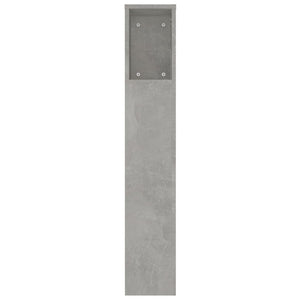 Betongraues Kopfteil mit Ablagen, 220 cm