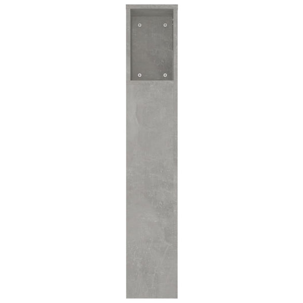 Betongraues Kopfteil mit Ablagen, 220 cm