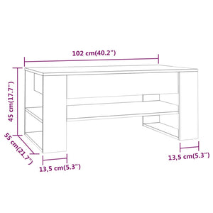 Grauer Couchtisch Sonoma, 102 cm