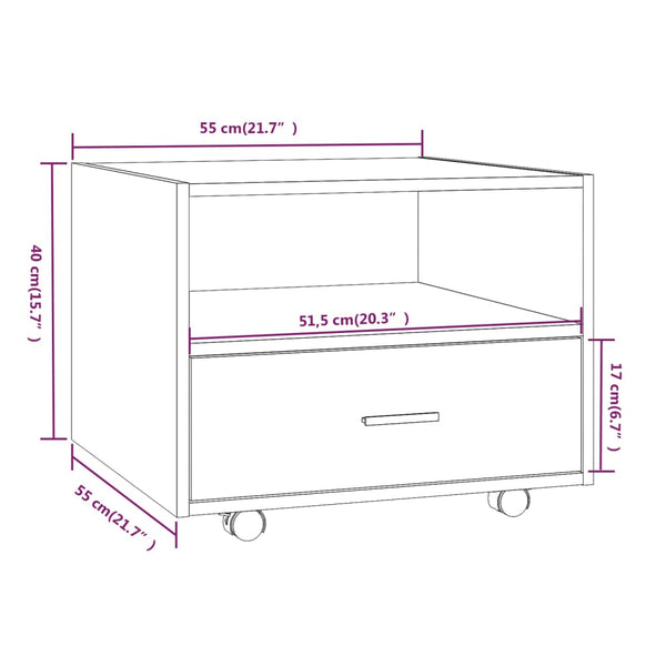Grauer Couchtisch Sonoma 55x55 cm