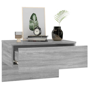 Wand-Nachttische Grau Sonoma, 2er-Set