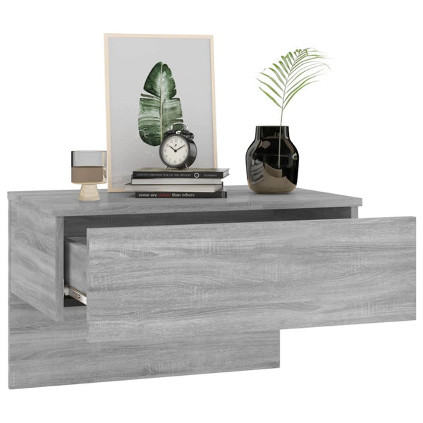 Wand-Nachttische Grau Sonoma, 2er-Set