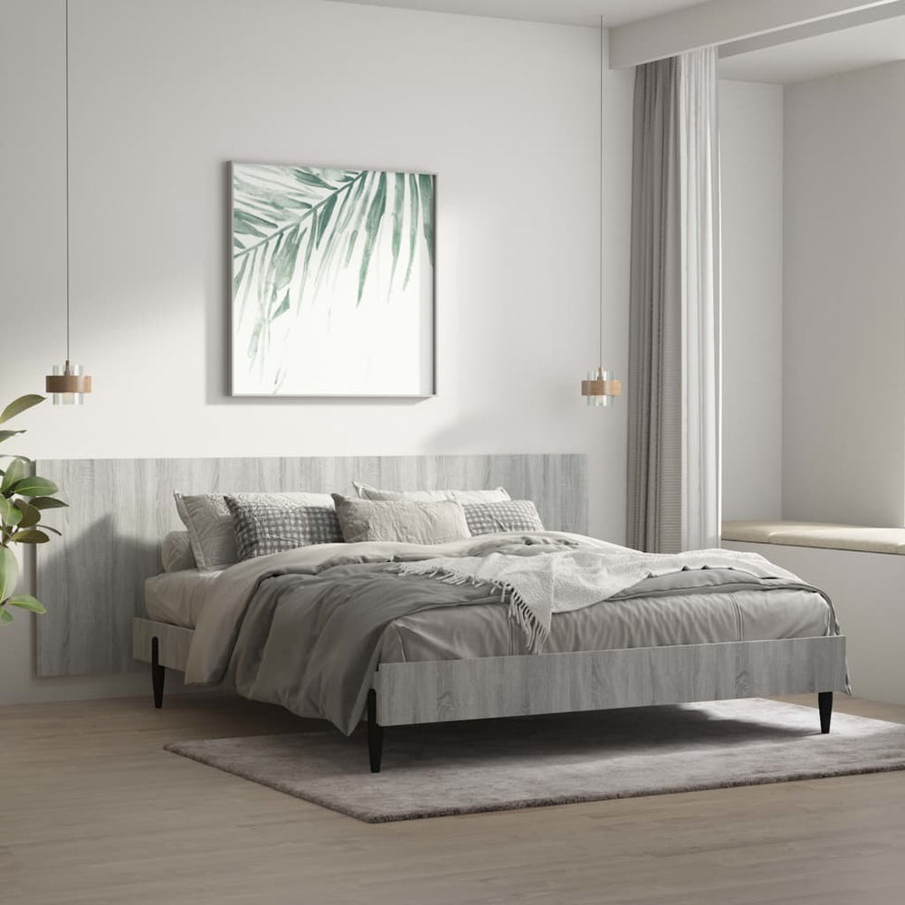 vidaXL Wall Headboard Gray Sonoma 240x1.5x80 cm Engineered Wood
