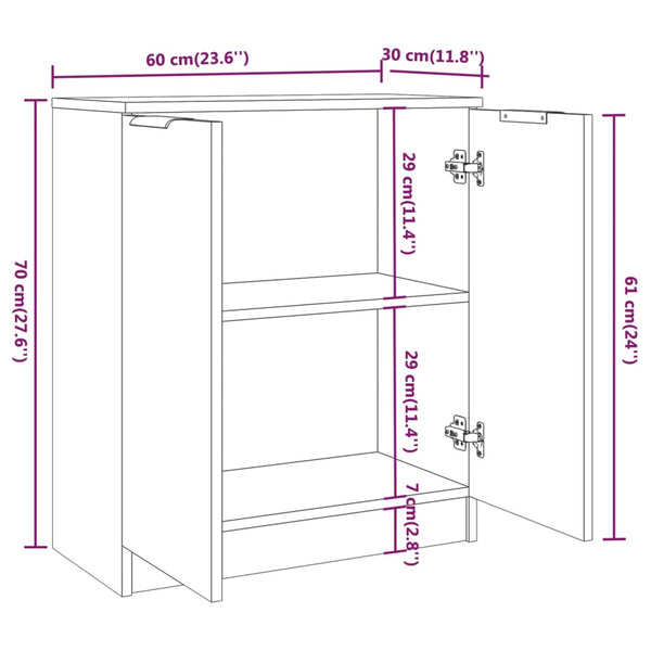 Sideboard Räuchereiche 60x30x70 cm