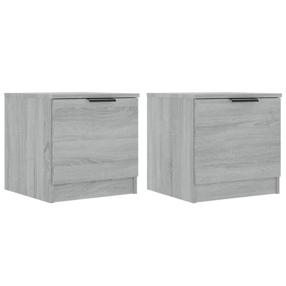 Nachttische 2er Set Grau Sonoma 40x40 cm