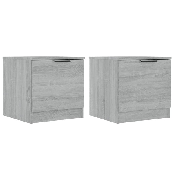 Nachttische 2er Set Grau Sonoma 40x40 cm