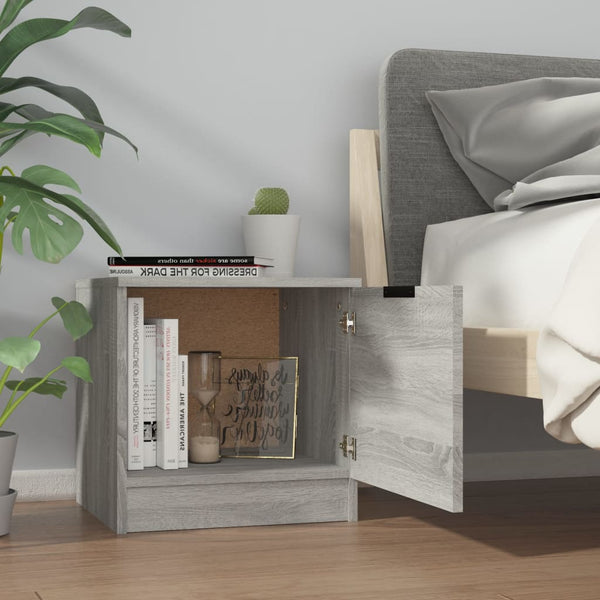 Nachttische 2er Set Grau Sonoma 40x40 cm