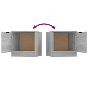 Nachttische 2er Set Grau Sonoma 40x40 cm