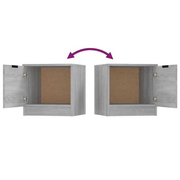 Nachttische 2er Set Grau Sonoma 40x40 cm