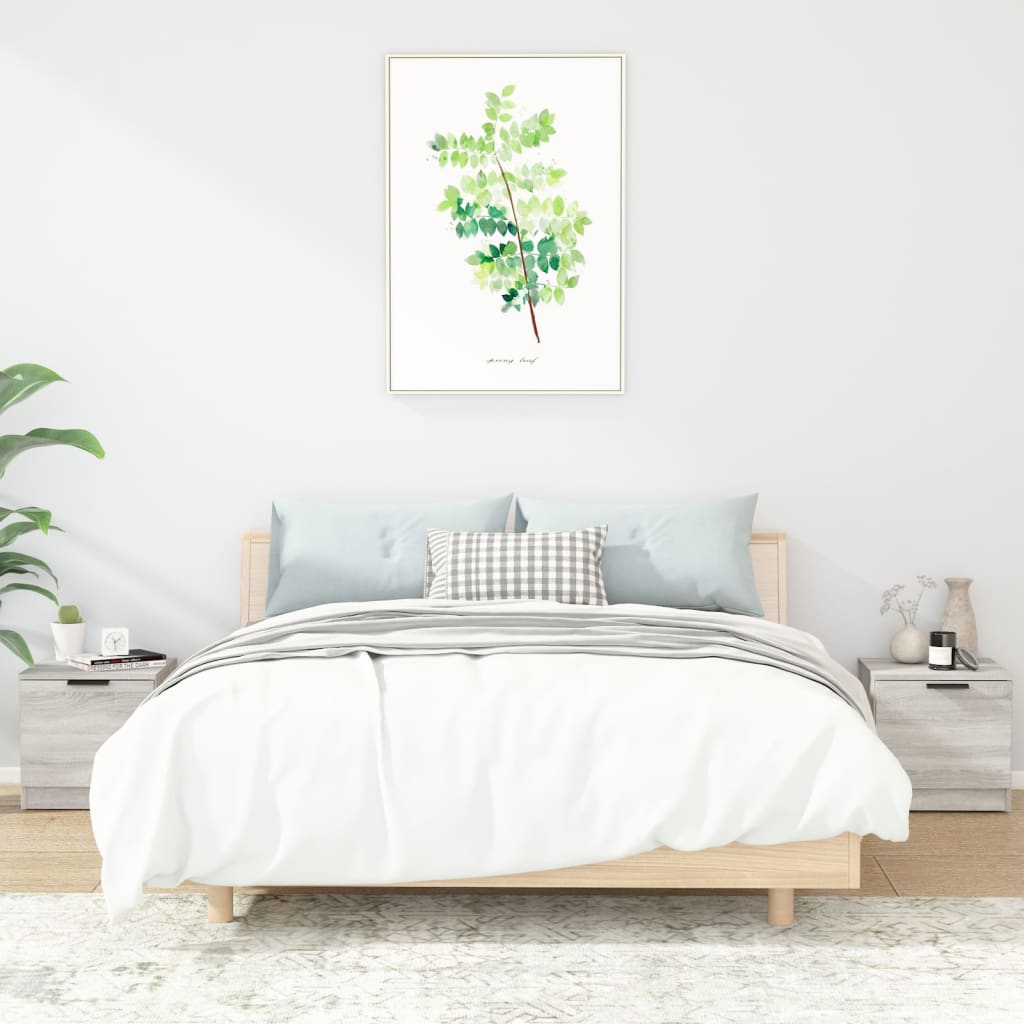 Nachttische 2er Set Grau Sonoma 40x40 cm