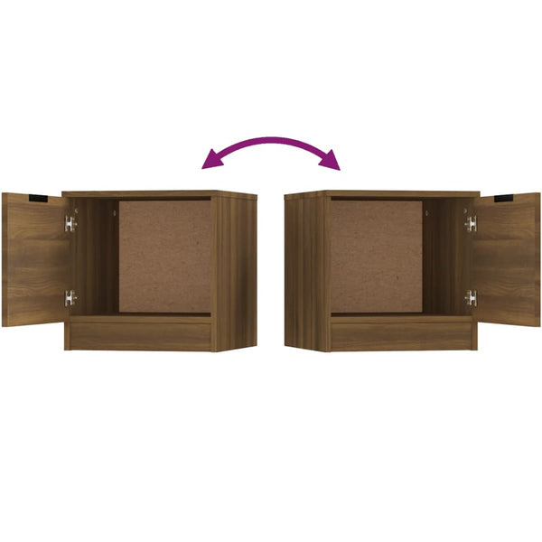 Nachttische 2er Set – Eichenoptik Braun 40x40cm