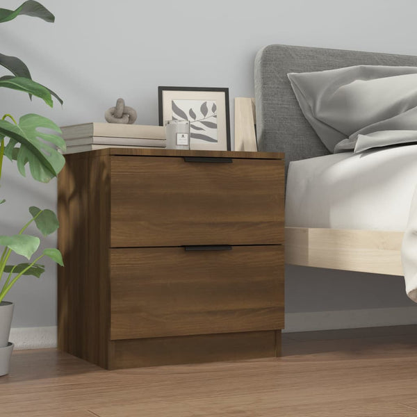 Nachttische 2er Set Braun Eichenoptik