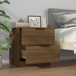 Nachttische 2er Set Braun Eichenoptik