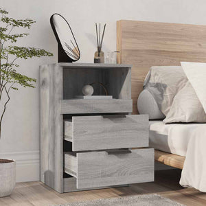Grauer Nachttisch Sonoma Holz
