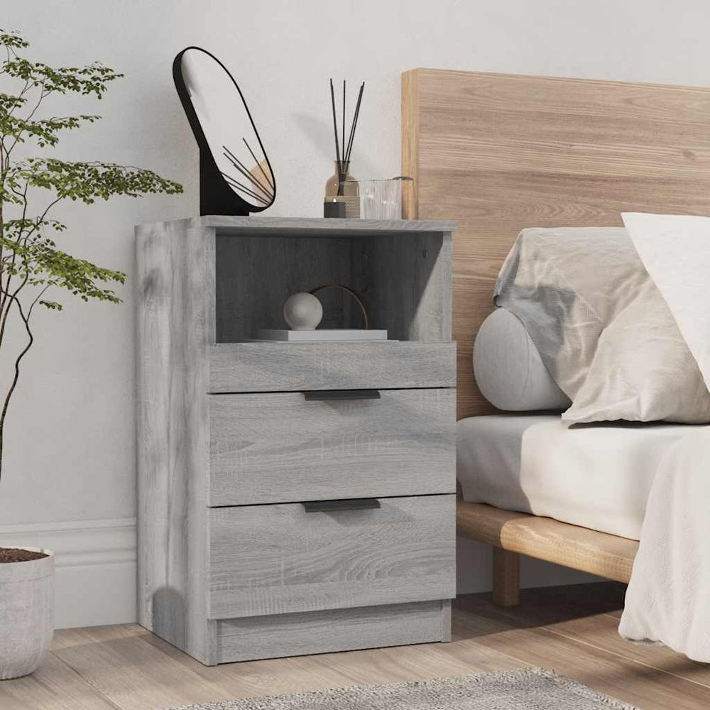 vidaXL Bedside Table Grey Sonoma Chipboard