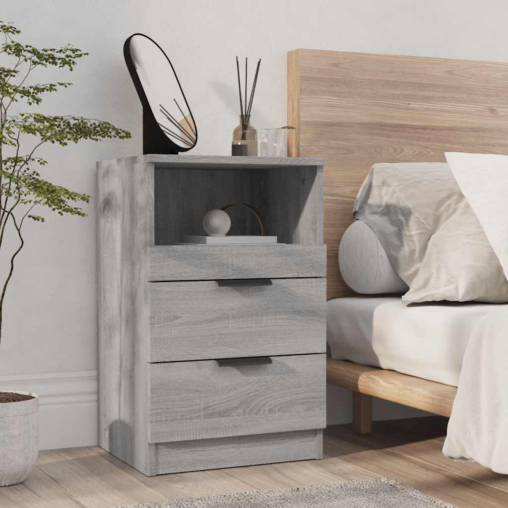 Grauer Nachttisch Sonoma Holz