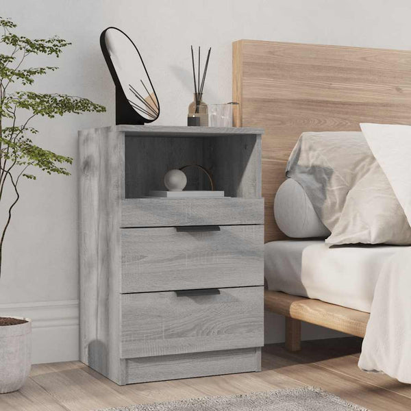 Grauer Nachttisch Sonoma Holz