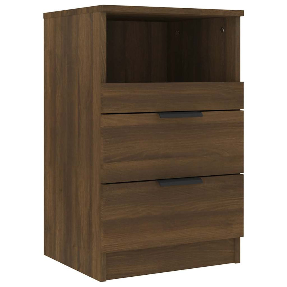 vidaXL Nightstand Brown Oak Look Engineered Wood