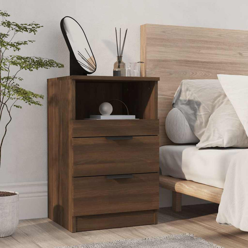 vidaXL Nightstand Brown Oak Look Engineered Wood