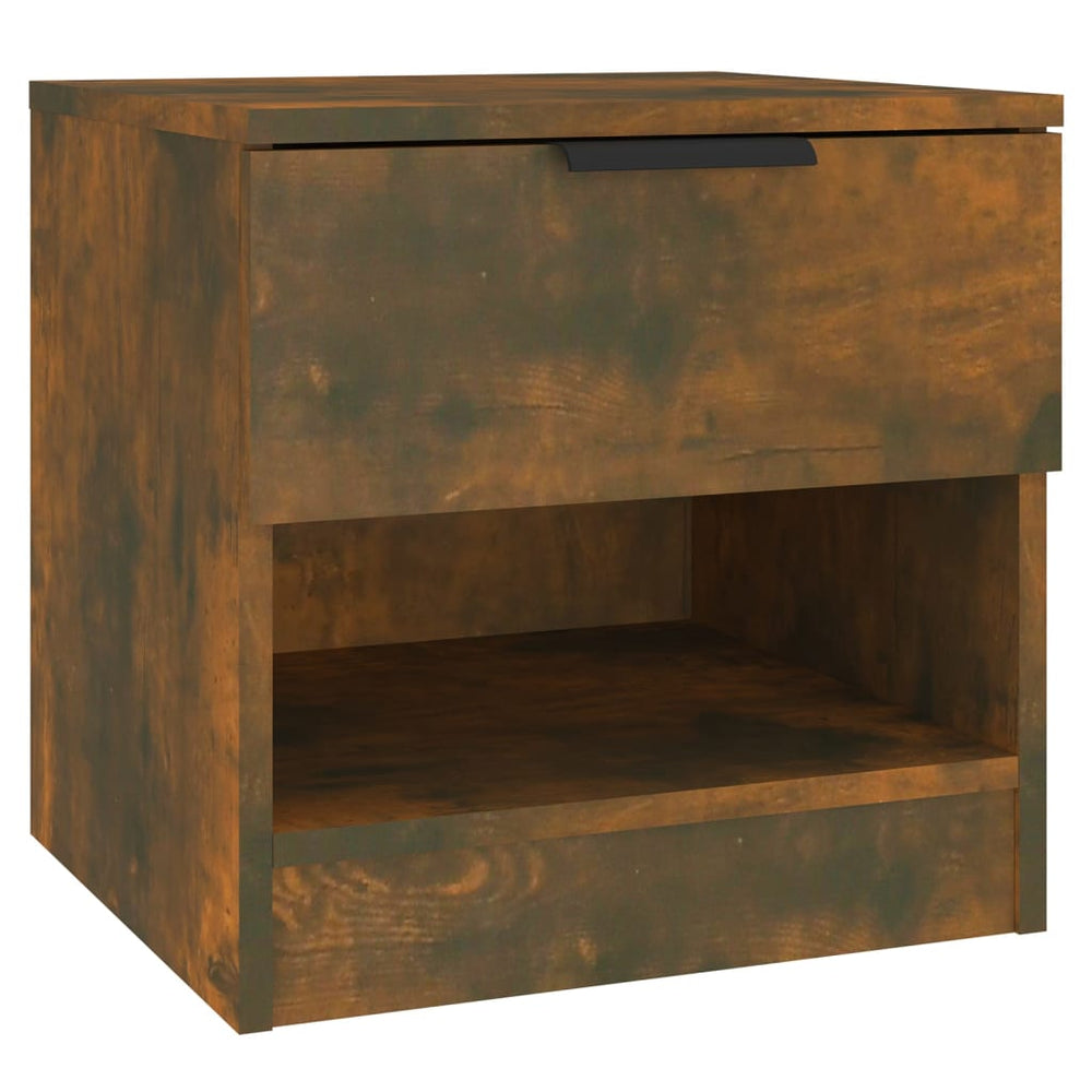 vidaXL Bedside Table Smoked Oak Engineered Wood