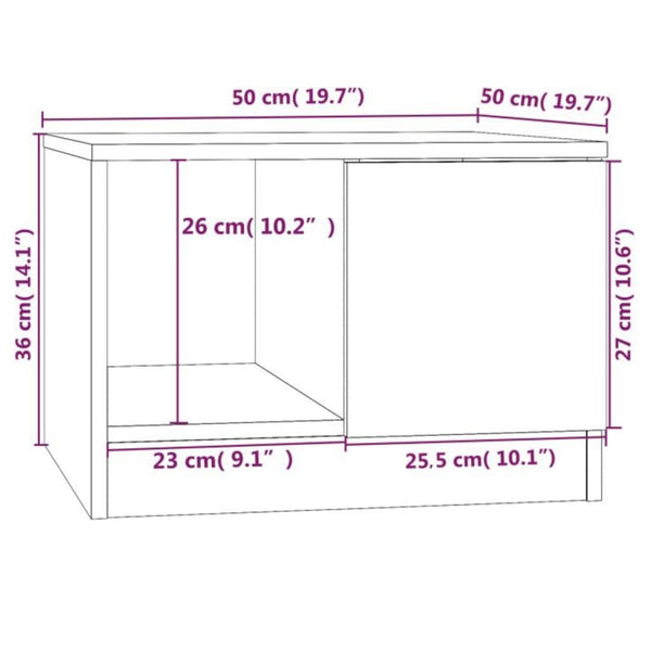 Couchtisch Eichenoptik Braun 50x50 cm