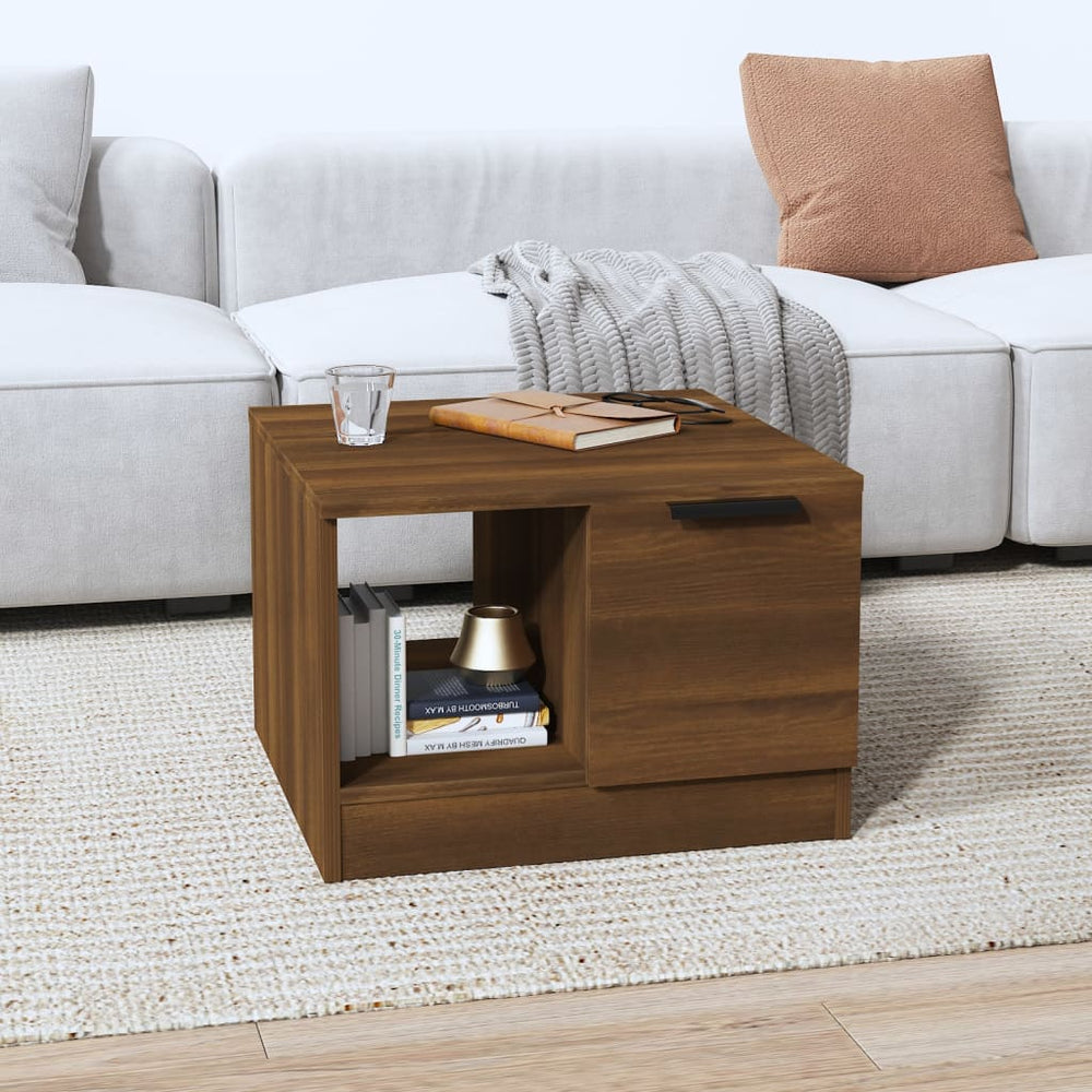 vidaXL Coffee Table Brown Oak Look 50x50x36 cm Engineered Wood