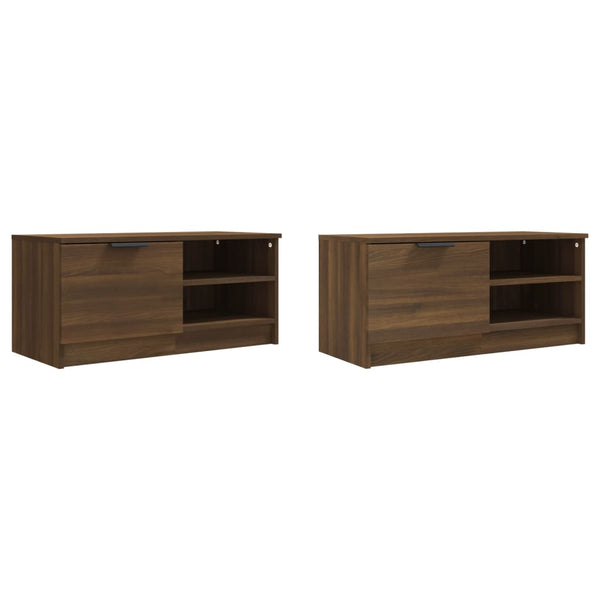TV-Schränke 2er Set, Braun Eichenoptik