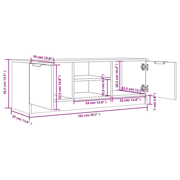 TV-Schrank Braun Eiche 102 cm