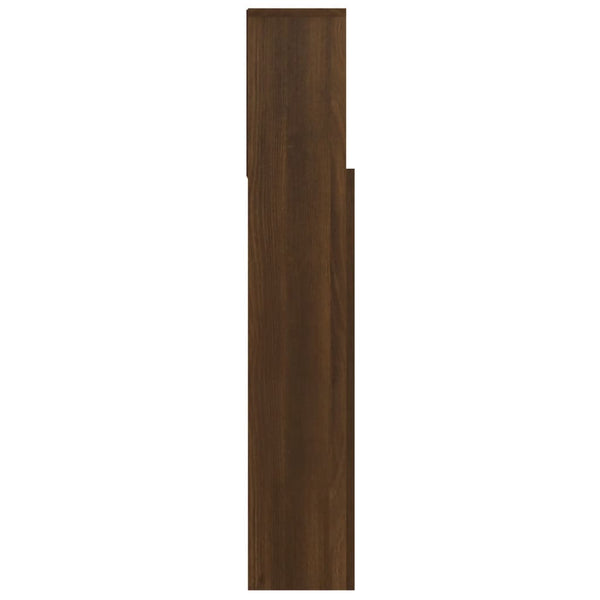 Kopfteil mit Ablagen, Braun Eiche, 100 cm