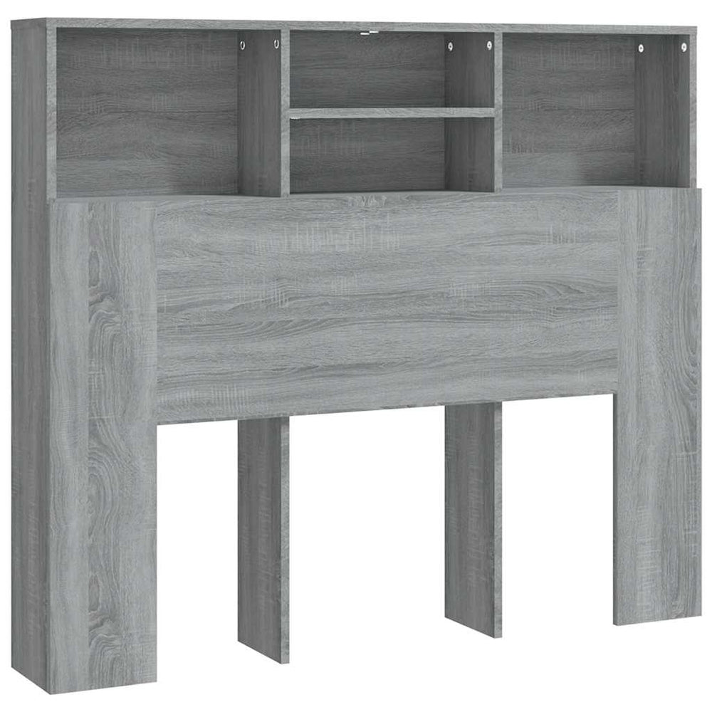 vidaXL Headboard with Storage Grey Sonoma 120x19x103.5 cm