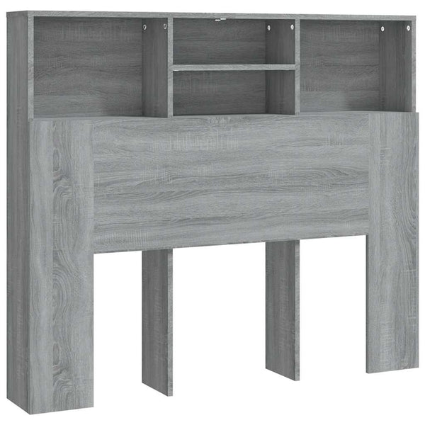 Kopfteil mit Ablagen Grau Sonoma 120 cm