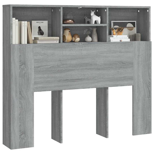 Kopfteil mit Ablagen Grau Sonoma 120 cm